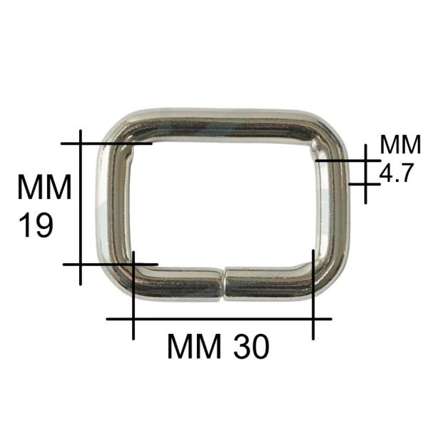 IRON RECTANGULAR 30mm RING IN VARIOUS COLOURS