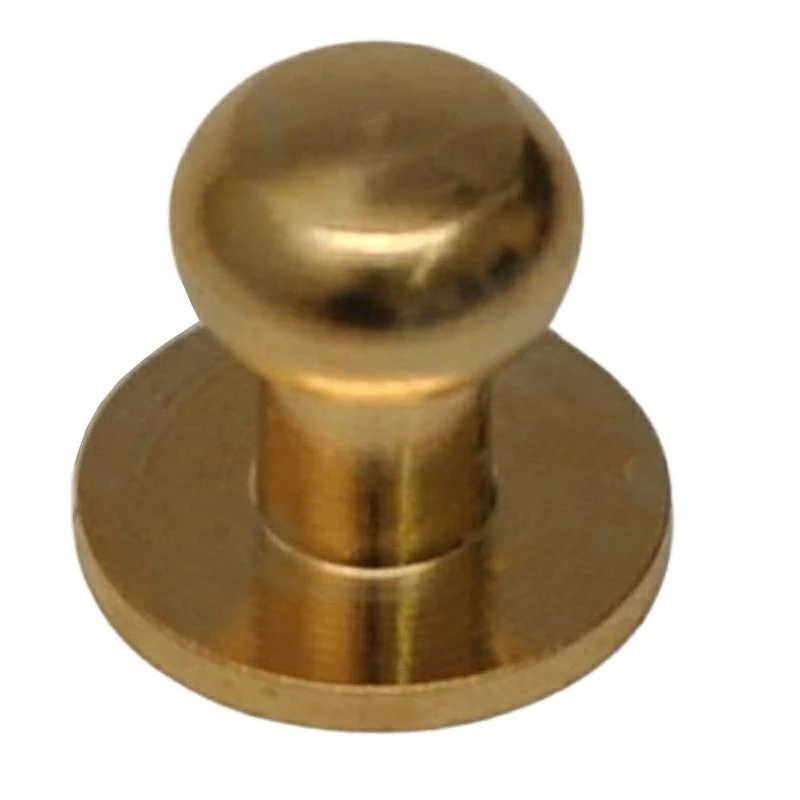 BRASS KNOB WITH ROUND HEAD THREADED WITHOUT SCREW Sx4xLxD mm  IN VARIOUS SIZES A
