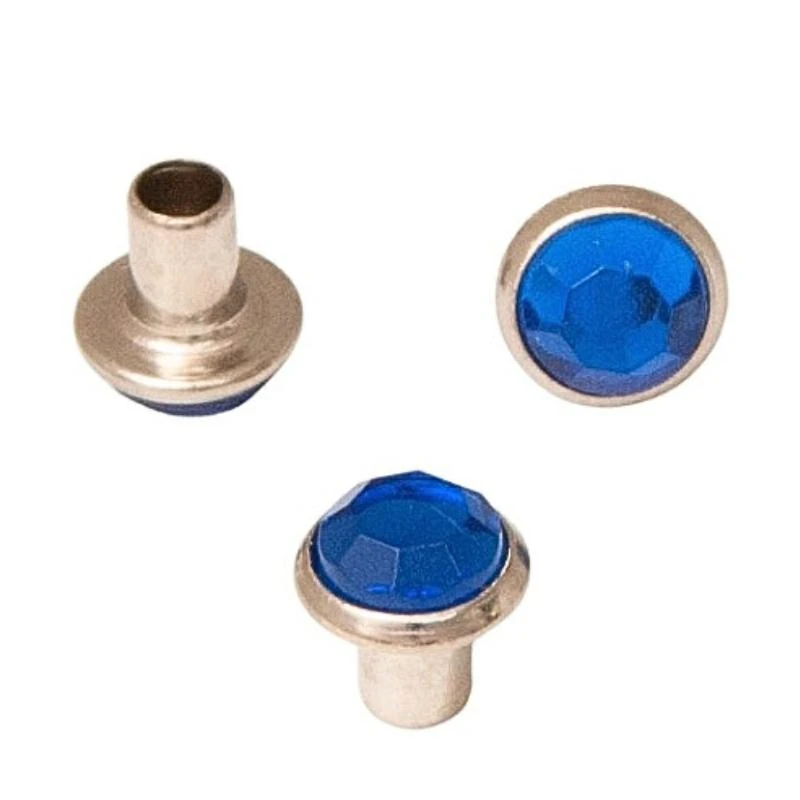 BRASS 1/2 SPHERE HEAD RIVET  6,5 mm BLUE 