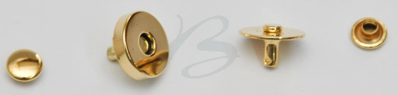 BRASS MAGNETIC SNAP 14X4 mm VARIOUS COLOURS
