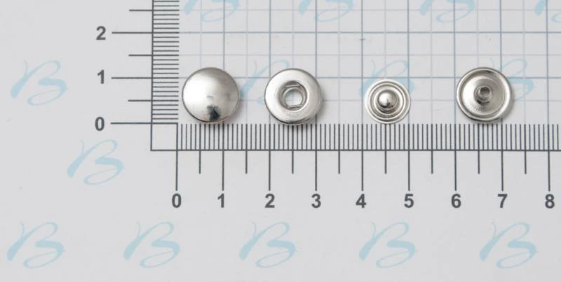 BRASS PRESS BUTTON SET WITH ROUND CAP 12,5 mm VARIOUS COLOURS