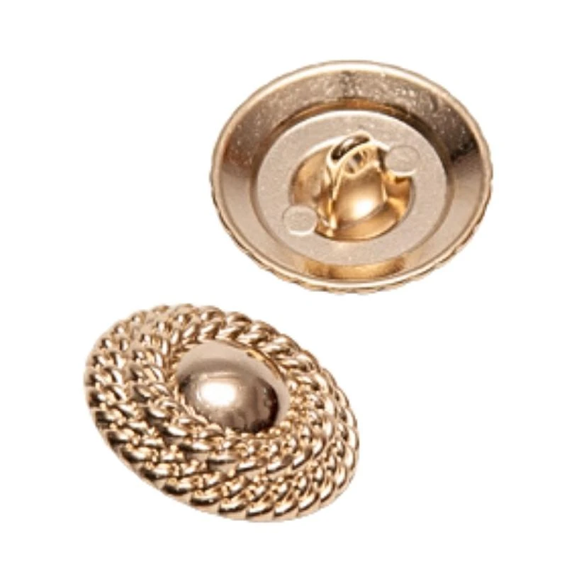 ZAMAK ROUND BRAIDED SEW-ON BUTTON VARIOUS SIZES AND COLOURS