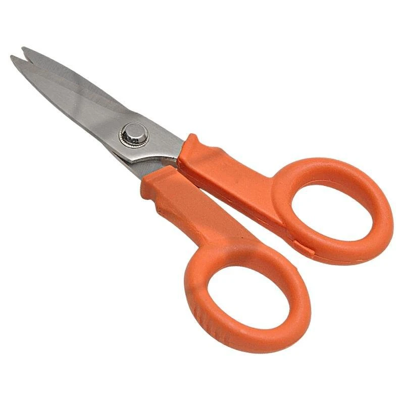 5 INCH LEATHER AND UPPER SCISSOR TOOL WITH PLASTIC HANDLE 