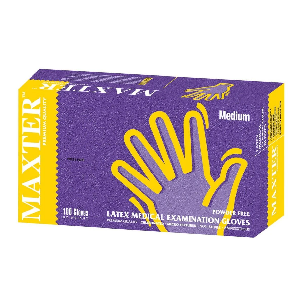 POWDER FREE LATEX GLOVES PACK OF 100 PIECES AVAILABLE IN VAR IOUS SIZES