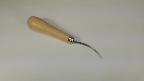 CURVED BALL AWL WOODEN HANDLE 