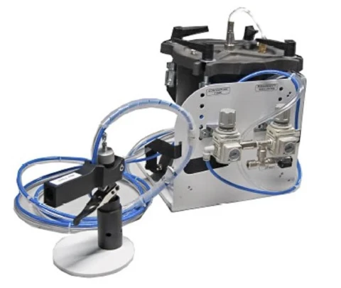 USED GLUING MACHINE COMPOSED OF GLUING DEVICE S4 AND CO CONTAINER