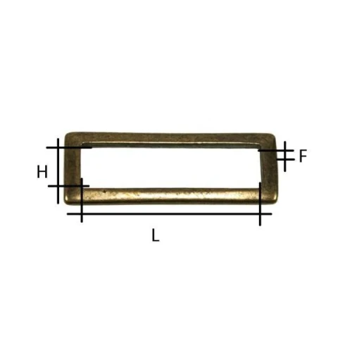 ZAMAK RECTANGULAR RING 40x10 MM VARIOUS COLOURS