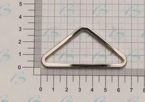 ZAMACK TRIANGULAR RING 60X25 MM THICKNESS 3 MM SQUARED SHAPE NICKEL LACQUERED