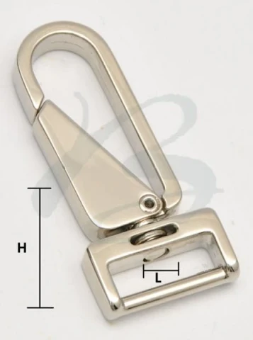 ZAMAK SNAP HOOK WITH RECTANGULAR RING IN VARIOUS COLOURS AND SIZES