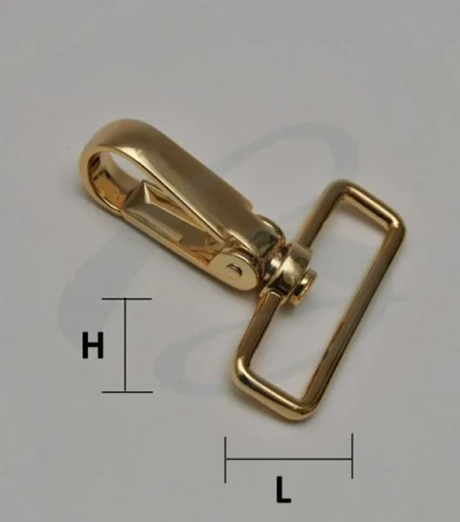 ZAMAK SNAP HOOK RECTANGULAR RING 30 mm IN VARIOUS COLOURS