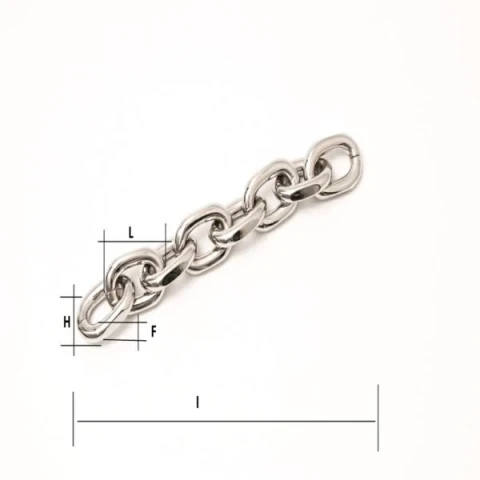 TWO-SIDED DIAMOND ALUMINUM CHAIN VARIOUS SIZES AND COLOURS :