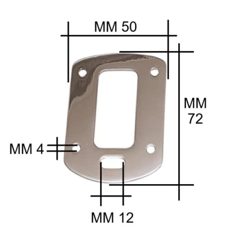 RECTANGULAR ZAMAK 'ORNAMENT WEIDTH 50 mm X HEIGHT 72 mm VARIOUS COLOURS