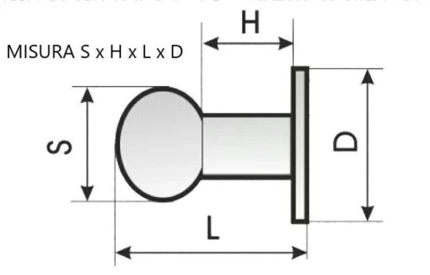 BRASS ROUND HEAD SNAP PRESSURE KNOB SXHXLXD mm WITH MALE P XM mm IN VARIOUS SIZE