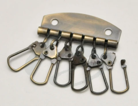 RECTANGULAR IRON KEY RING mm 48X55 WITH SIX HOOKS AVAILABLE IN VARIOUS COLOURS