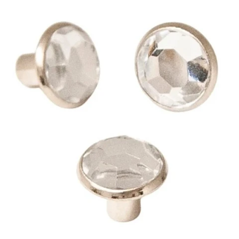 BRASS 1/2 SPHERE HEAD RHINESTON RIVET   08 mm TRANSPARENT 