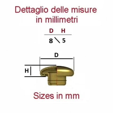 RIVETTO OTTONE TESTA VARI COLORI