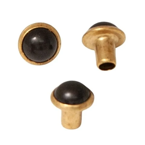 BRASS 1/2 SPHERE HEAD RIVET  6,5 mm BLACK 