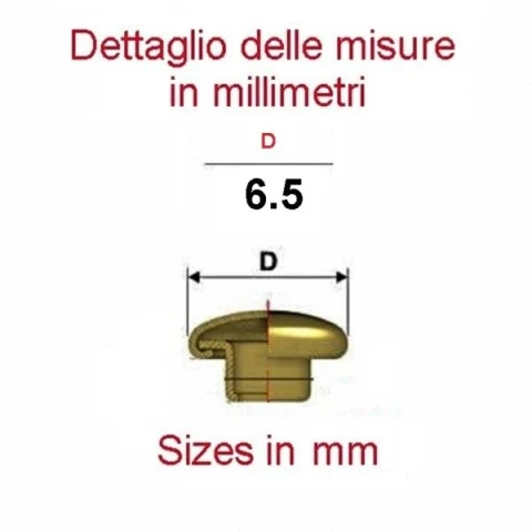 BRASS 1/2 SPHERE HEAD RIVET  6,5 mm BLACK 