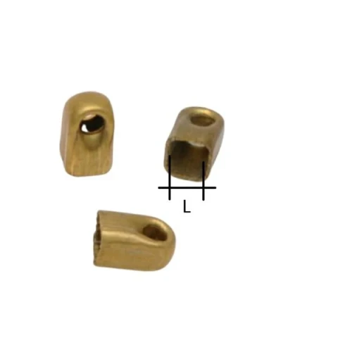 BRASS END TIP FOR SQUARED SNAKE CHAIN IN VARIOUS SIZES AND C OLOURS