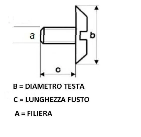 VITE OTTONE FILETTATURA MM 3 A TESTA BOMBATA CON TAGLIO IN VARI COLORI