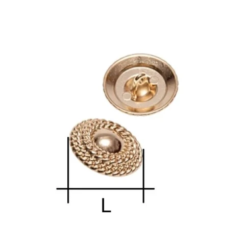 ZAMAK ROUND BRAIDED SEW-ON BUTTON VARIOUS SIZES AND COLOURS