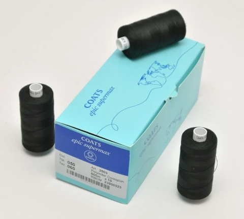 POLYESTER "COATS" SUPERMAX 50 THREAD MT 500 AVAILABLE IN VAR IOUS COLOURS