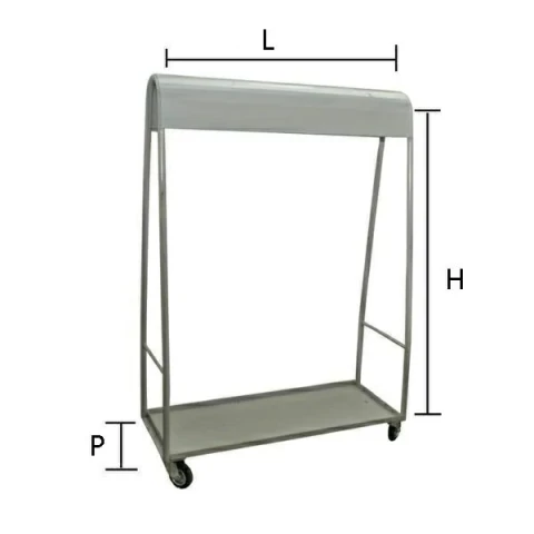 LEATHER TROLLEY IN PAINTED IRON WITH ONE SHELF AVAILABLE IN  VARIOUS MEASURAMENT