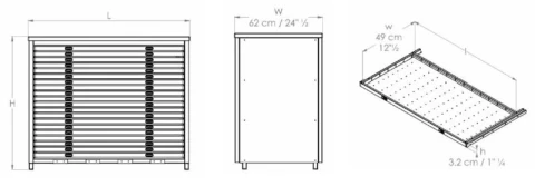 HORIZONTAL CABINET FOR DIES AND ACCESSORIES WITH 16 DRAWERS AVAILABLE IN VARIOUS
