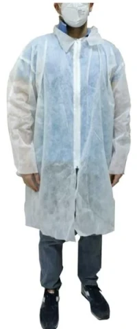 WHITE COAT IN TNT 50 GR WITH ZIP CLOSURE IN  VARIOUS SIZE